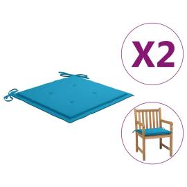 Perne scaun de grădină, 2 buc., albastru, 50 x 50 x 3 cm