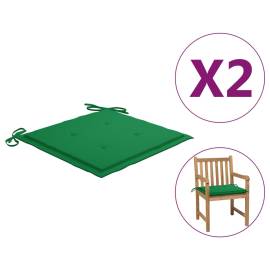 Perne scaun de grădină, 2 buc., verde, 50 x 50 x 3 cm
