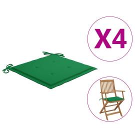 Perne scaun de grădină, 4 buc., verde, 40x40x3 cm