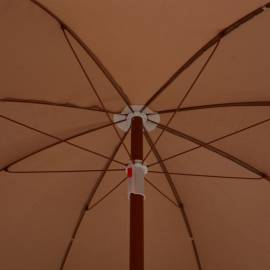 Umbrelă de soare cu stâlp din oțel, gri taupe, 180 cm, 4 image