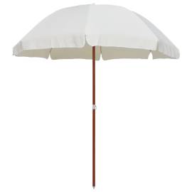 Umbrelă de soare cu stâlp din oțel, nisipiu, 240 cm