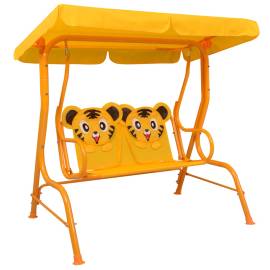 Balansoar pentru copii, galben, 115 x 75 x 110 cm, textil