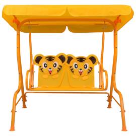 Balansoar pentru copii, galben, 115 x 75 x 110 cm, textil, 2 image
