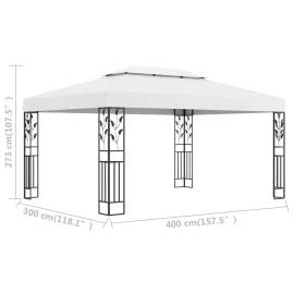Pavilion cu acoperiș dublu, alb, 3 x 4 m, 6 image