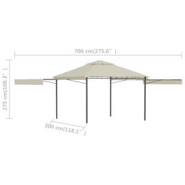 Pavilion cu acoperiș dublu extins, 3x3x2,75 m, crem, 180 g/m², 10 image