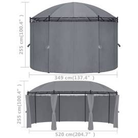 Pavilion cu perdele, antracit, 520x349x255 cm, 7 image
