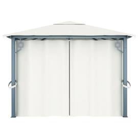 Pavilion cu perdele, crem, 400 x 300 cm, aluminiu, 7 image