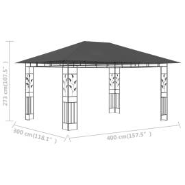 Pavilion cu plasă anti-țânțari, antracit, 4 x 3 x 2,73 m, 6 image