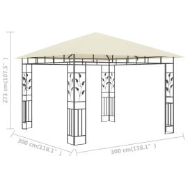 Pavilion cu plasă anti-țânțari, crem, 3x3x2,73 m, 180 g/m², 6 image