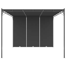 Pavilion de grădină cu perdea laterală, antracit, 4x3x2,25 m, 2 image