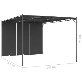 Pavilion de grădină cu perdea laterală, antracit, 4x3x2,25 m, 8 image