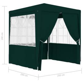 Cort de petrecere profesional cu pereți verde 2,5x 2,5m 90 g/m², 8 image