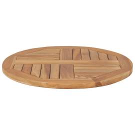Blat de masă, 60 cm, lemn masiv de tec, rotund, 2,5 cm, 4 image