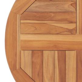 Blat de masă, 60 cm, lemn masiv de tec, rotund, 2,5 cm, 5 image