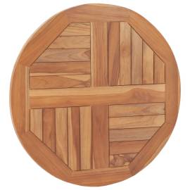 Blat de masă, 60 cm, lemn masiv de tec, rotund, 2,5 cm, 3 image