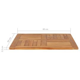 Blat de masă pătrat, 80 x 80 x 2,5 cm, lemn masiv de tec, 6 image