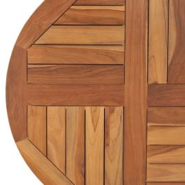 Blat de masă rotund, 70 cm, lemn masiv de tec, 2,5 cm, 5 image