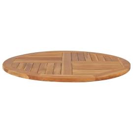 Blat de masă rotund, 90 cm, lemn masiv de tec, 2,5 cm, 4 image
