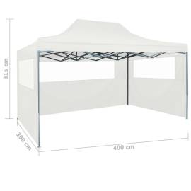 Cort de petrecere pliabil cu 3 pereți laterali, alb, 3x4m, oțel, 10 image