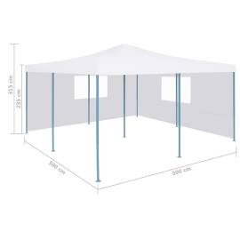 Pavilion pliabil cu 2 pereți laterali, alb, 5 x 5 m, 7 image