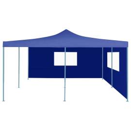Pavilion pliabil cu 2 pereți laterali, albastru, 5 x 5 m, 2 image