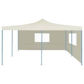 Pavilion pliabil cu 2 pereți laterali, crem, 5 x 5 m, 2 image