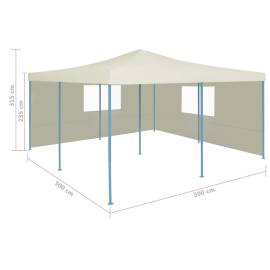 Pavilion pliabil cu 2 pereți laterali, crem, 5 x 5 m, 7 image