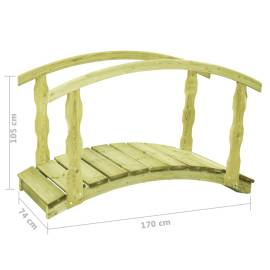Pod de grădină cu balustradă, 170x74x105 cm, lemn de pin tratat, 5 image