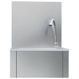 Chiuvetă spălat mâini cu robinet dozator săpun, oțel inoxidabil, 6 image