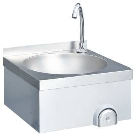 Chiuvetă spălat mâini cu robinet dozator săpun, oțel inoxidabil, 5 image