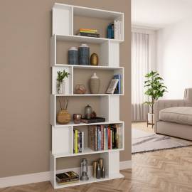 Bibliotecă/separator cameră, alb, 80x24x192 cm, pal