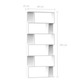 Bibliotecă/separator cameră, alb, 80x24x192 cm, pal, 7 image