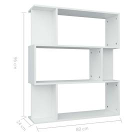 Bibliotecă/separator cameră, alb, 80x24x96 cm, pal, 8 image
