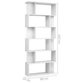 Bibliotecă/separator cameră, alb extralucios, 80x24x192 cm, pal, 7 image
