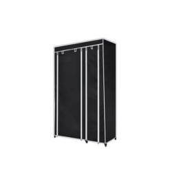 Dulap de haine pliabil, negru, 110 x 45 x 175 cm, 3 image