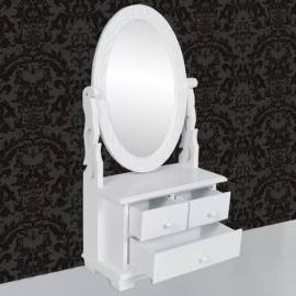 Masă de machiaj cu oglindă oscilantă ovală, mdf, 5 image