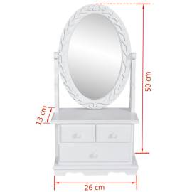 Masă de machiaj cu oglindă oscilantă ovală, mdf, 6 image