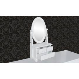 Masă de machiaj cu oglindă oscilantă ovală, mdf, 2 image