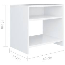 Noptieră, alb, 40 x 30 x 40 cm, pal, 6 image