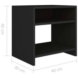 Noptiere, 2 buc., negru, 40 x 30 x 40 cm, pal, 7 image