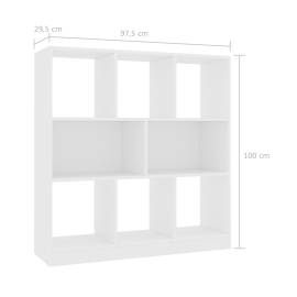 Bibliotecă, alb, 97,5x29,5x100 cm, pal, 6 image