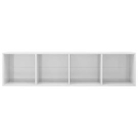 Bibliotecă/comodă tv, alb lucios, 36 x 30 x 143 cm, pal, 9 image