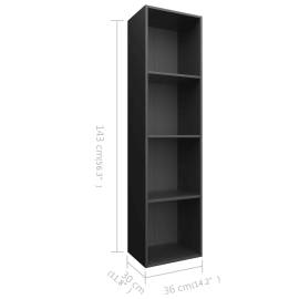 Bibliotecă/comodă tv, negru, 36 x 30 x 143 cm, pal, 11 image