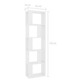 Bibliotecă/separator cameră, alb, 45x24x159 cm, pal, 7 image