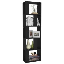 Bibliotecă/separator cameră, negru, 45x24x159 cm, pal, 3 image