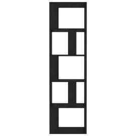 Bibliotecă/separator cameră, negru, 45x24x159 cm, pal, 5 image