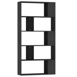 Bibliotecă/separator cameră, negru, 80x24x159 cm, pal, 2 image