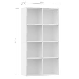 Bibliotecă/servantă, alb, 66x30x130 cm, pal, 11 image