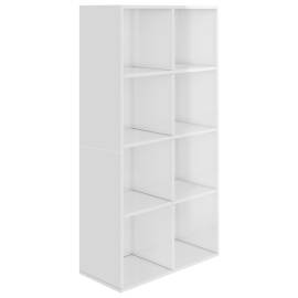 Bibliotecă/servantă, alb extralucios, 66x30x130 cm, pal, 2 image