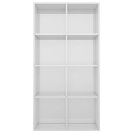 Bibliotecă/servantă, alb extralucios, 66x30x130 cm, pal, 6 image